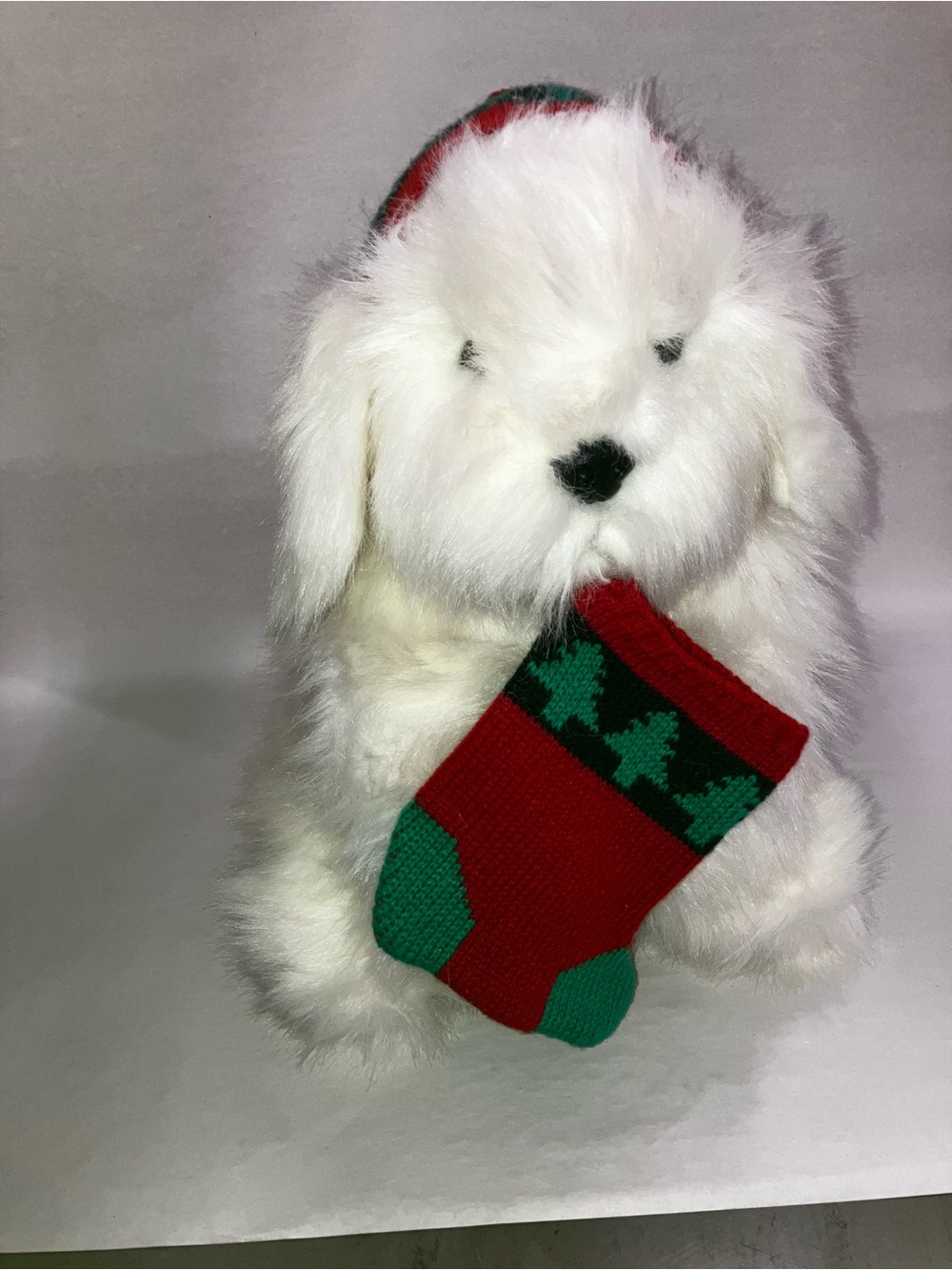 Vintage 1987 Commonwealth Jingle Pup Shaggy Christmas Dog Plush